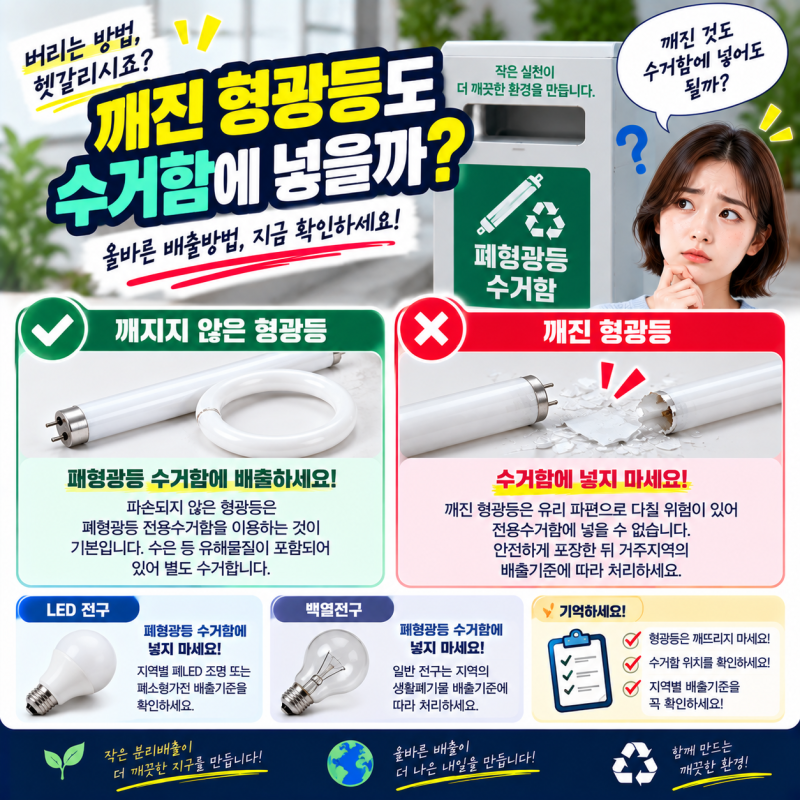 형광등 버리는 법, 깨진 형광등·LED 전구 분리배출 방법까지 정리