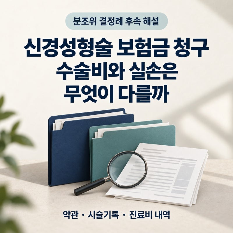 신경성형술 보험금 청구, 수술비와 실손은 무엇이 다를까