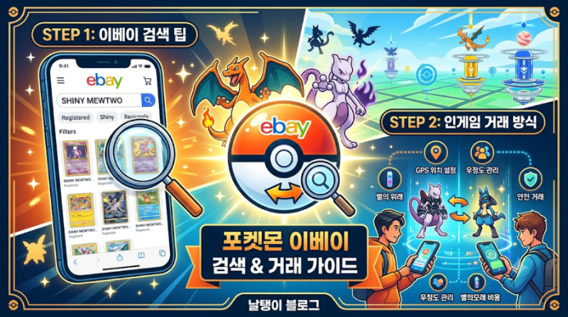 포켓몬고 이베이 검색 및 교환 거래 완벽 정리: 필수 영문 키워드부터 GPS 좌표 복사 꿀팁까지
