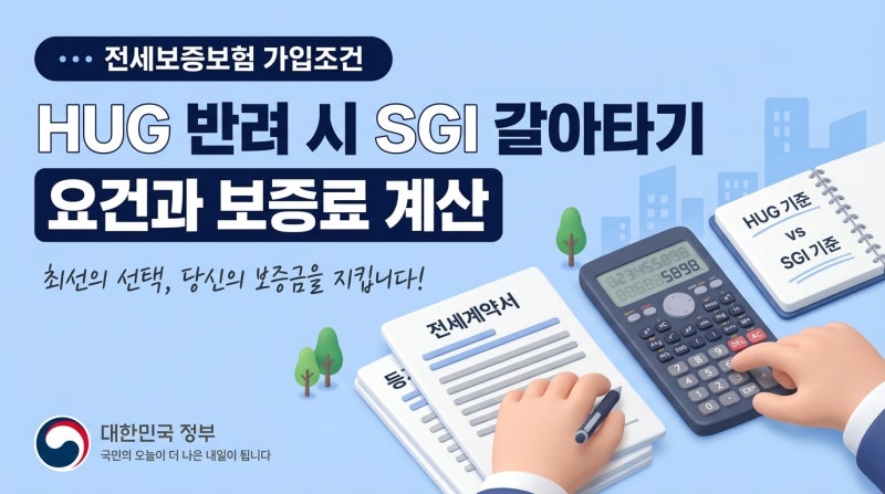 전세보증보험 가입조건 HUG 반려 시 SGI 갈아타기 요건과 보증료 계산