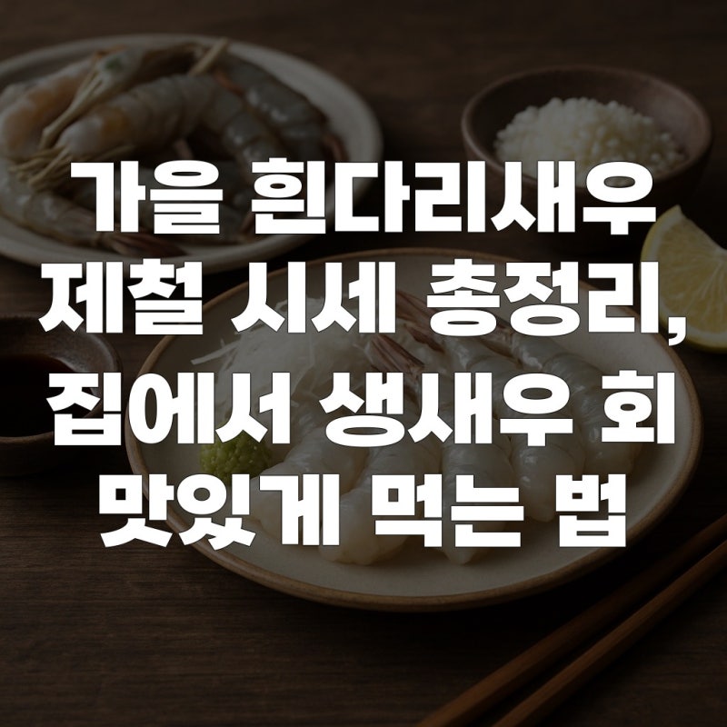 가을 흰다리새우 제철 시세 총정리, 집에서 생새우 회 맛있게 먹는 법