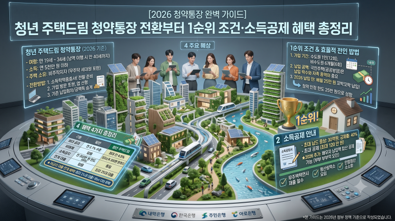 [2026 청약통장 완벽 가이드] 청년 주택드림 청약통장 전환부터 1순위 조건·소득공제 혜택 총....