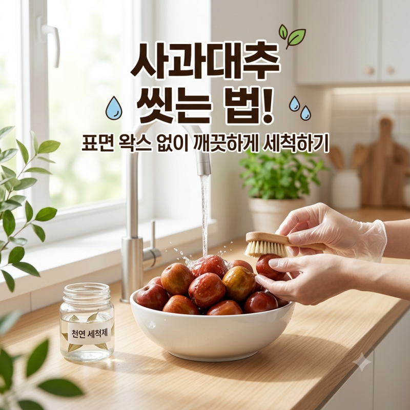 사과대추 씻는 법, 표면 왁스 없이 깨끗하게 세척하기