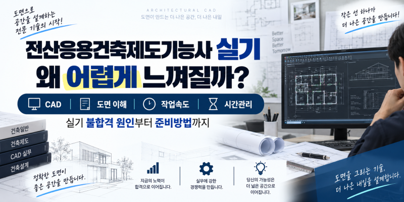 전산응용건축제도기능사 실기 왜 어려울까? 불합격 원인과 실기 준비방법