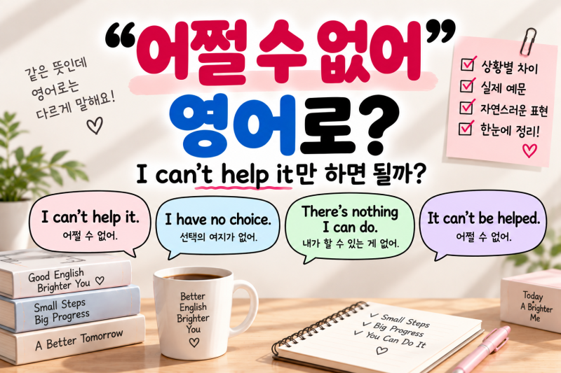 “어쩔 수 없어” 영어로? I can’t help it만 하면 될까? | There’s nothing I can do, I have no choice 차....