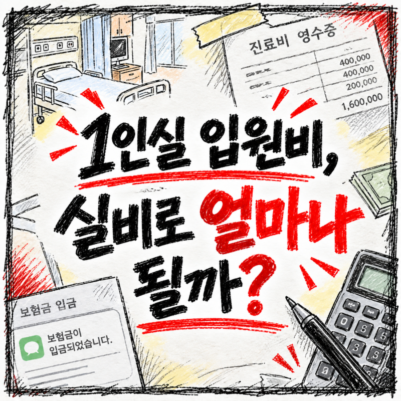 1인실 입원비 보험 보장 조건, 실비 병실료 차액과 입원일당