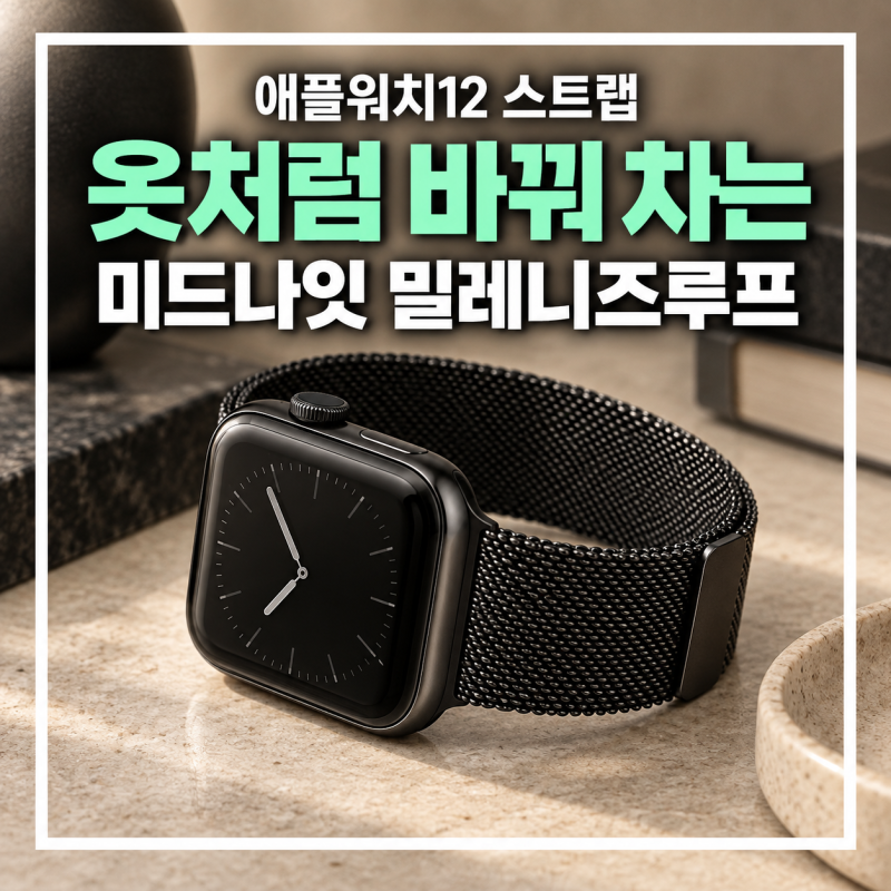 애플워치12 스트랩 추천, 우먼스9999 미드나잇 밀레니즈루프 선택 전 체크