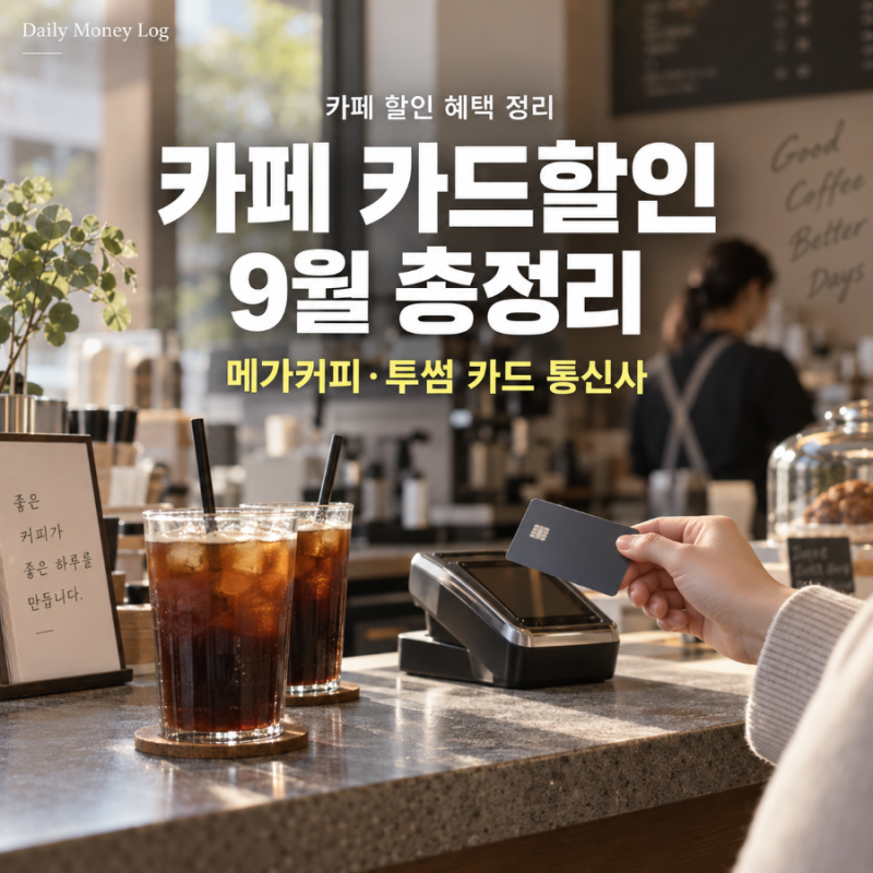 카페 카드 할인 9월｜메가커피 하나페이·투썸 신한카드 30% 조건 정리