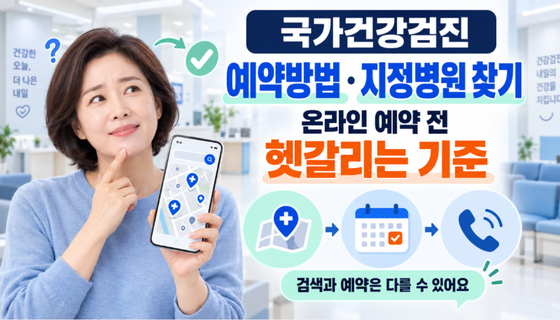 국가건강검진 예약방법·지정병원 찾기, 온라인 예약 전 헷갈리는 기준