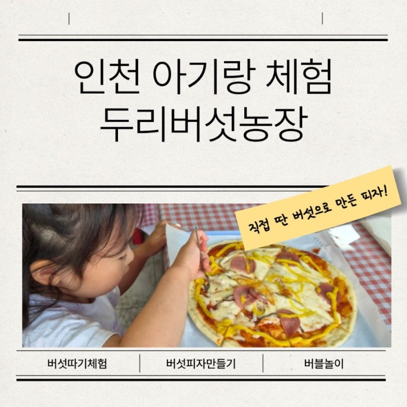 인천 아이랑 가볼만한 체험! 두리버섯농장 버섯 피자 만들기
