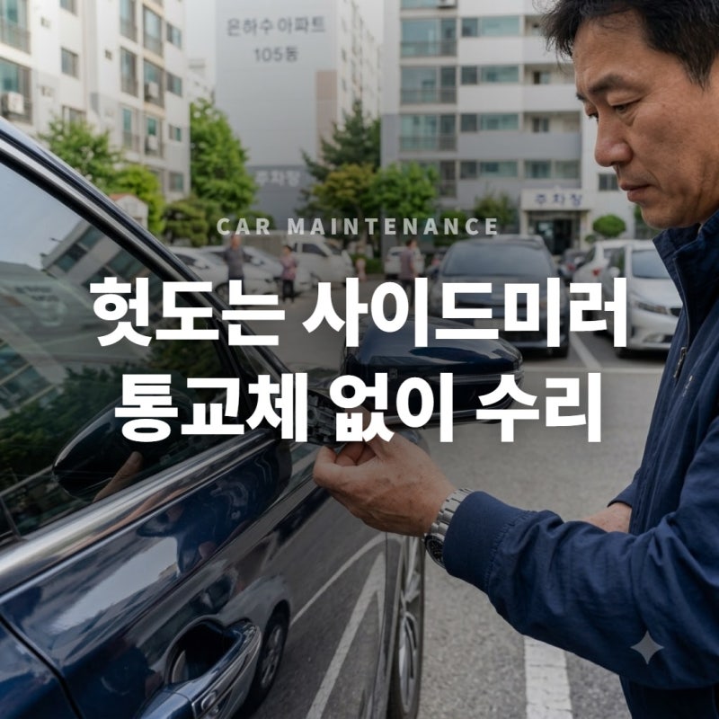 자동차 사이드미러 접힘 펴짐 고장 헛돌 때 셀프 수리 기준 3가지