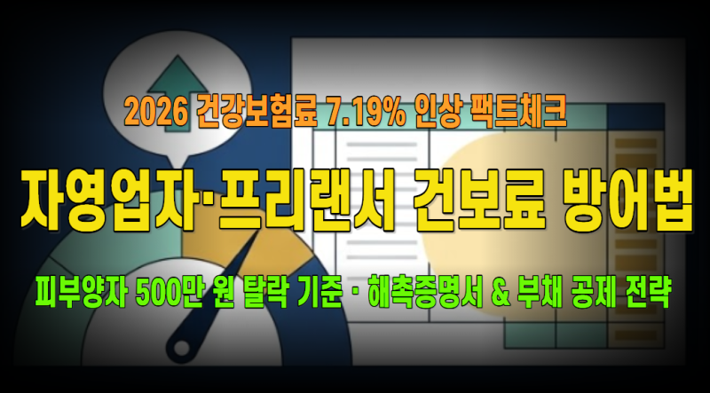 2026 건강보험료 인상과 자영업자·프리랜서 영향: 보험료율 7.19% 상향 속 지역건보료 산정 기....