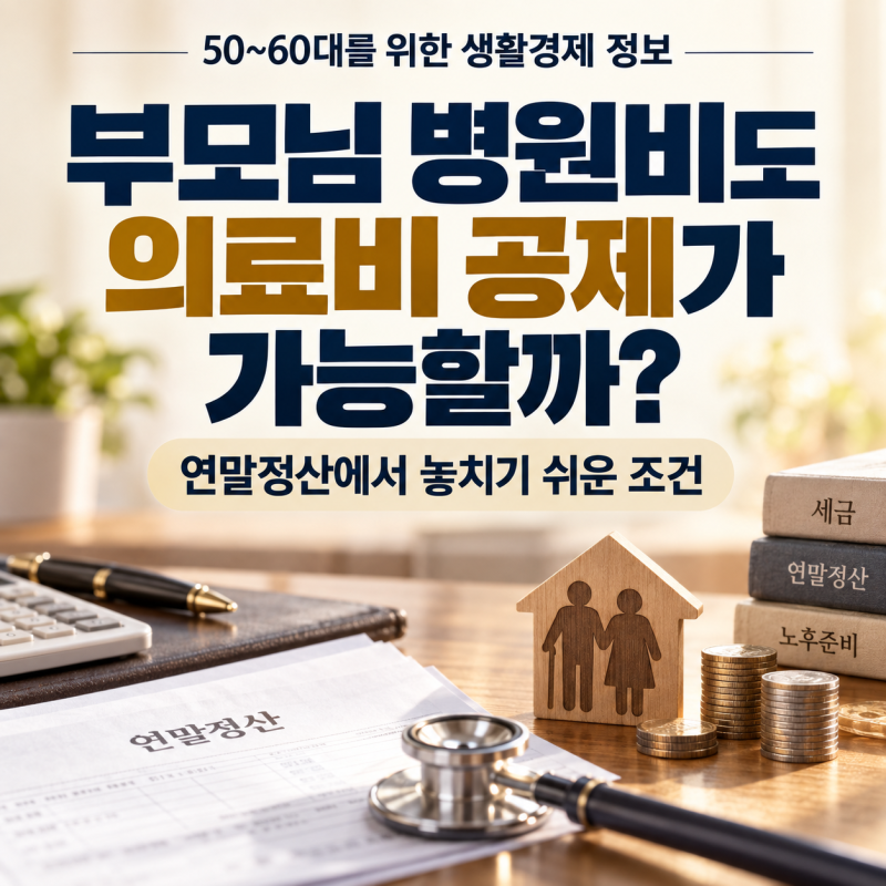 부모님 병원비도 연말정산 공제될까? 의료비 세액공제 조건 총정리