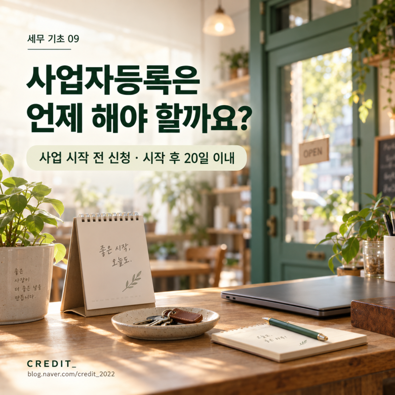 사업자등록은 언제 해야 할까요?｜사업 시작 전 신청 · 20일 기준부터 쉽게 정리하기