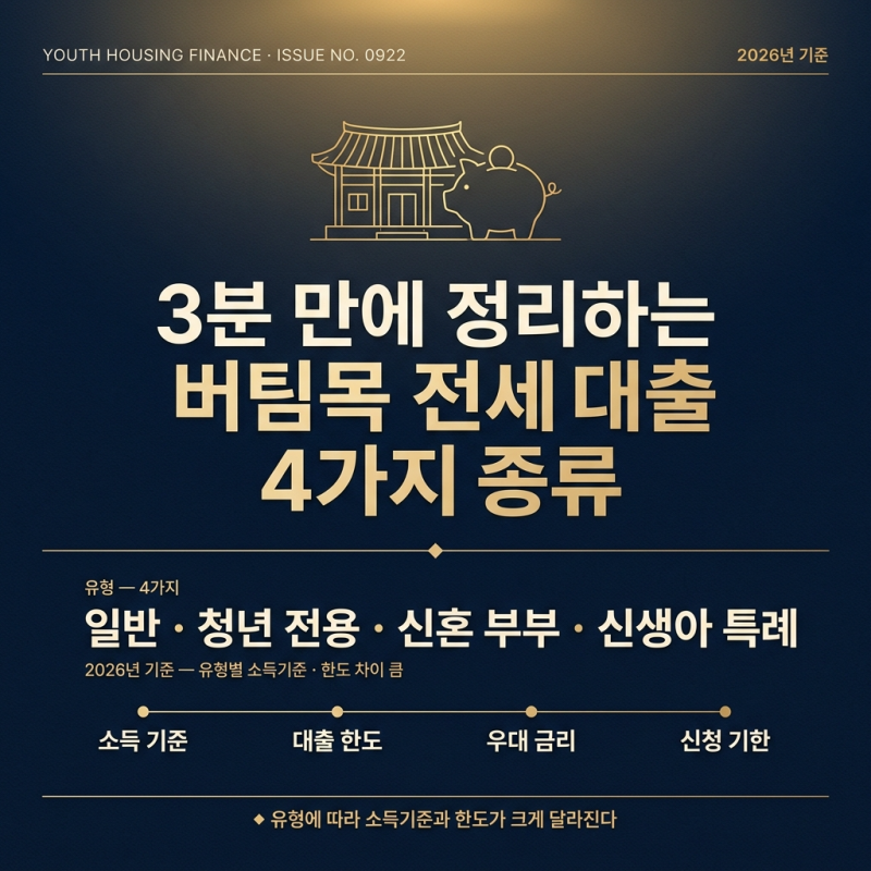 3분만에 정리하는 버팀목전세대출 4가지 종류