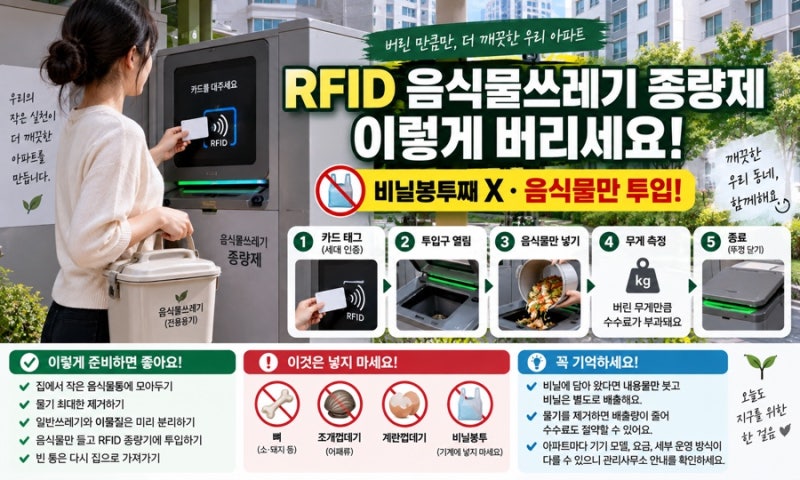 RFID 음식물쓰레기 종량제, 비닐째 버리나요? 직접 알아본 배출방법 총정리