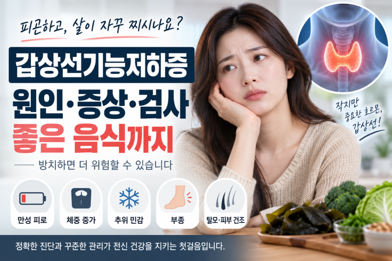 갑상선기능저하증 증상과 원인, 혈액검사 수치 및 피해야 할 음식 정리