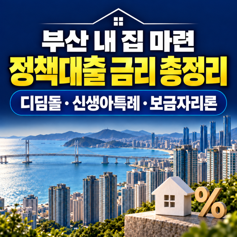 【2026년 부산 정책대출 총정리】 디딤돌·신생아 특례·보금자리론 금리와 우대조건