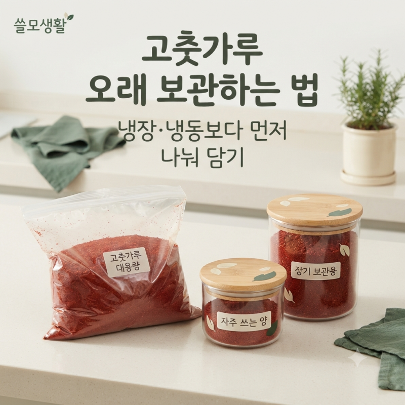 고춧가루 오래 보관하는 법, 냉장·냉동보다 먼저 나눠 담아야 하는 이유