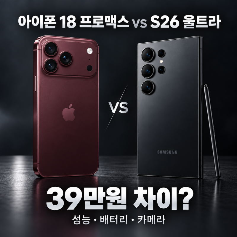 아이폰 18 프로맥스 vs 갤럭시 S26 울트라, 39만원 차이인데 성능·배터리·카메라 비교하면 그....