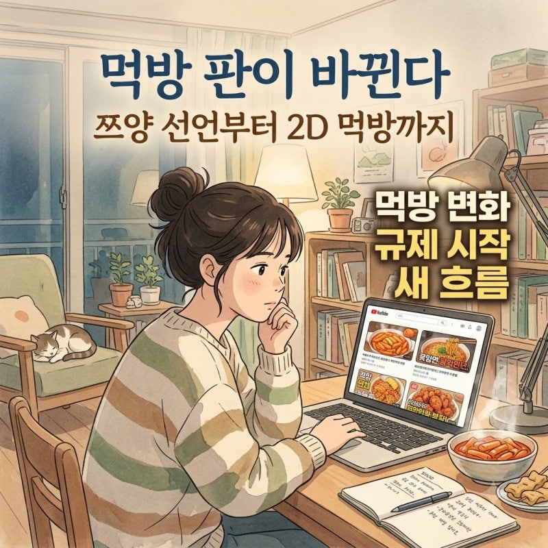 먹방 규제와 2D 먹방 부상, 쯔양 선언 이후 달라진 유튜브 밥상