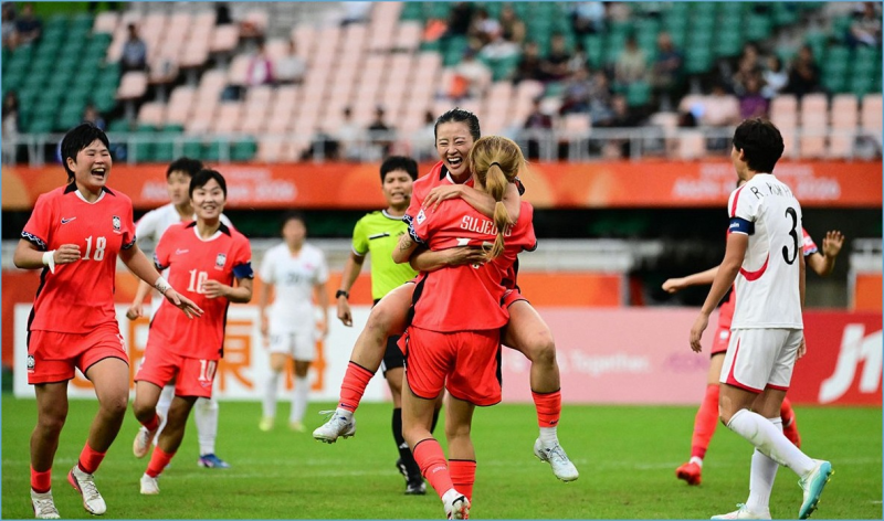 윤수정 남북전 동점골, 한국 여자축구 북한과 1-1 무승부로 8강행