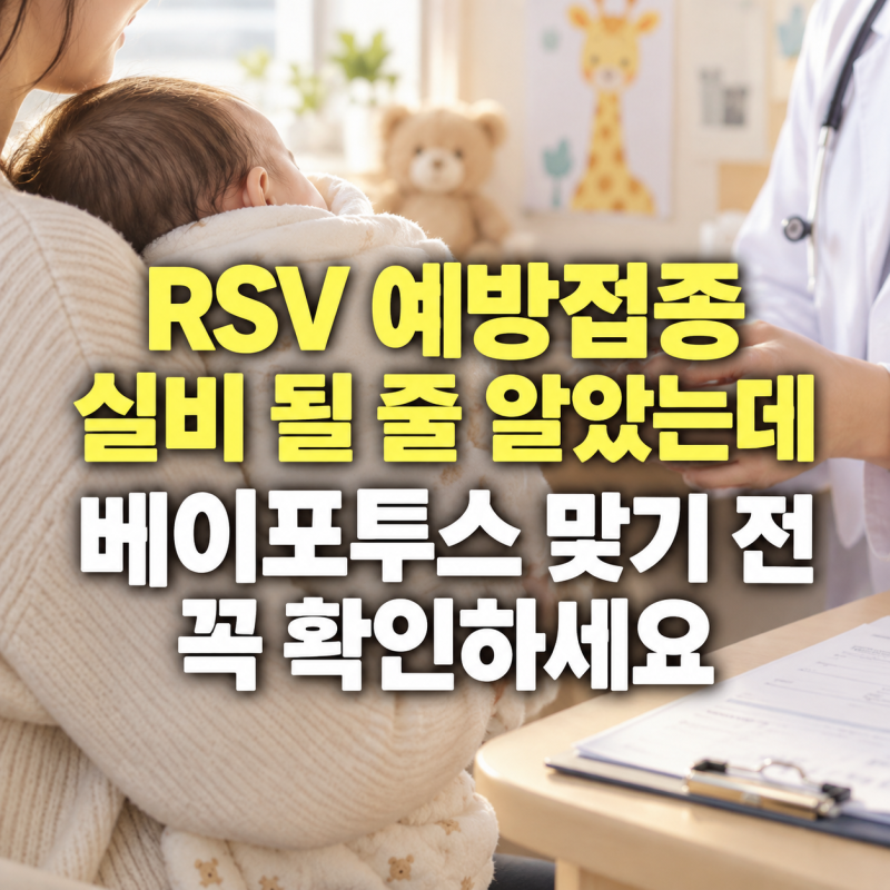 RSV 예방접종 실비 될 줄 알았는데, 베이포투스 맞기 전 꼭 확인하세요