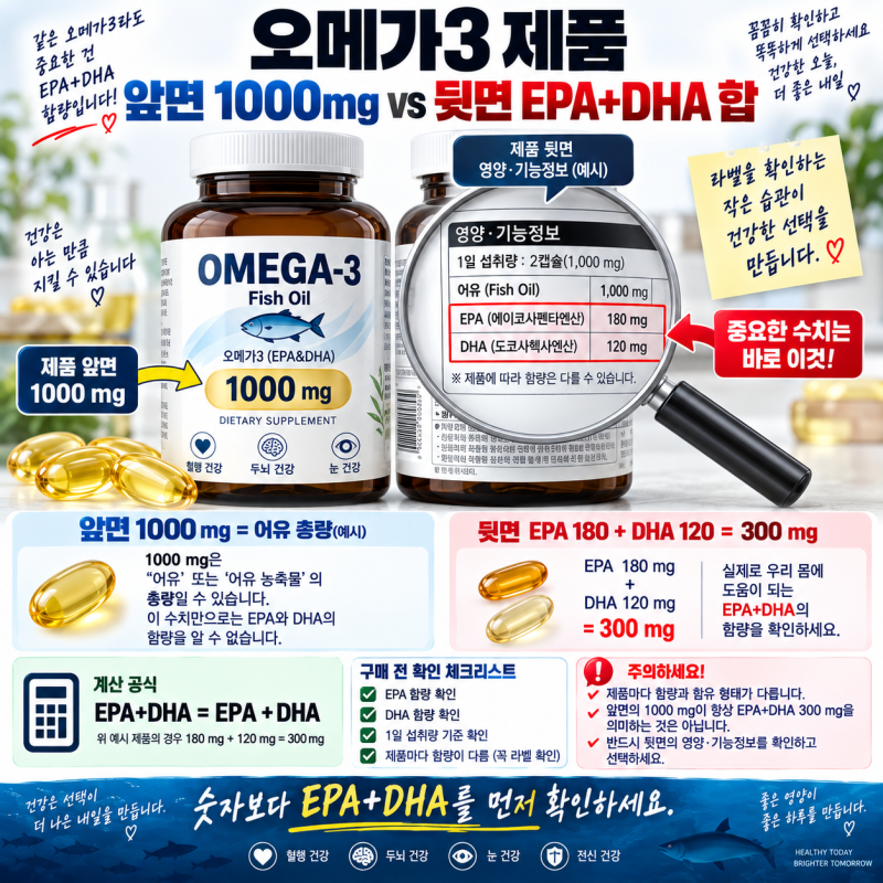오메가3 고르는 법 심화편, 캡슐 용량 말고 이것부터 확인하세요