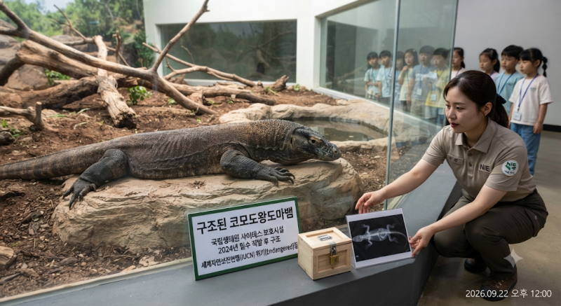[충남 서천] 밀수 후 구조된 '세계에서 가장 큰 도마뱀' 코모도왕도마뱀, 23일부터 국립생태원....