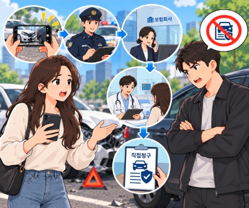 교통사고 상대방이 대인접수 안 해줄 때｜피해자 직접청구·치료비 처리 방법