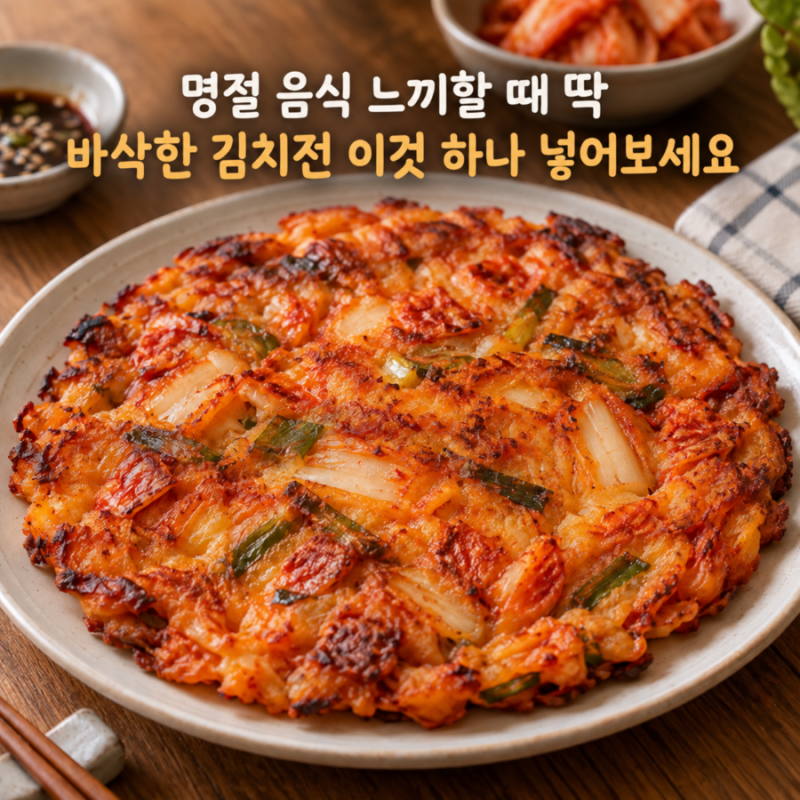 명절 음식 느끼할 때 딱 바삭한 김치전 이것 하나 넣어보세용