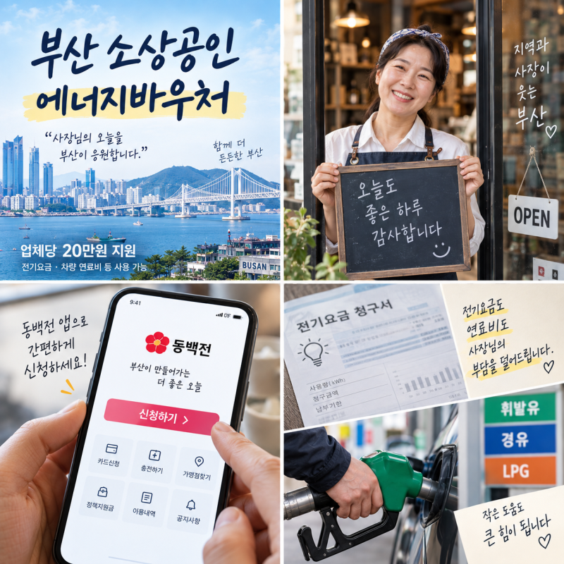 연매출 3억 이하라면 주목…부산 소상공인 20만원 신청 열린다