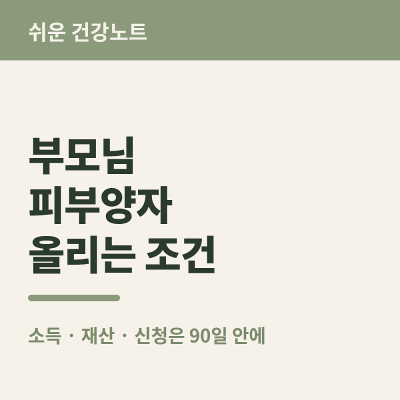 부모님 피부양자 등록 조건, 소득·재산 기준과 신청법