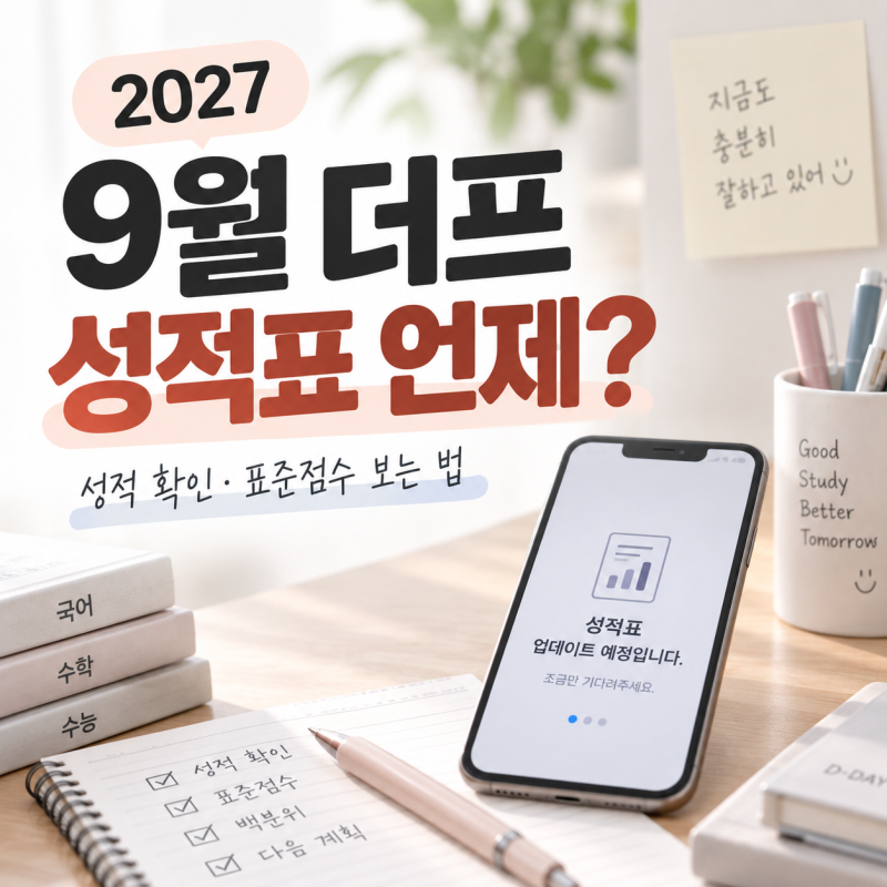 2027 9월 더프 성적표 언제 나올까? 성적 확인·표준점수 보는 법