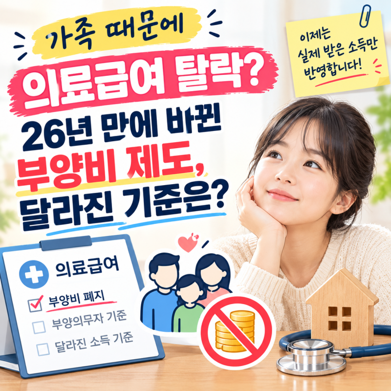 가족 때문에 의료급여 탈락? 26년 만에 바뀐 부양비 제도, 달라진 기준은?