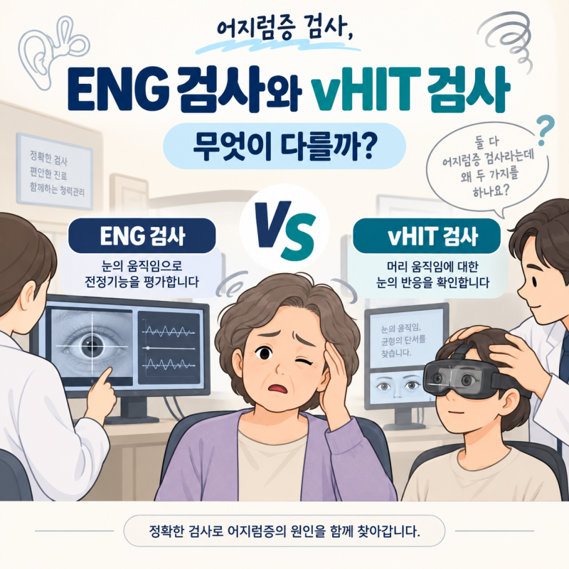 ENG 검사와 vHIT 검사는 무엇이 다를까? 어지럼증 검사, 비슷해 보여도 확인하는 방법이 다릅니....