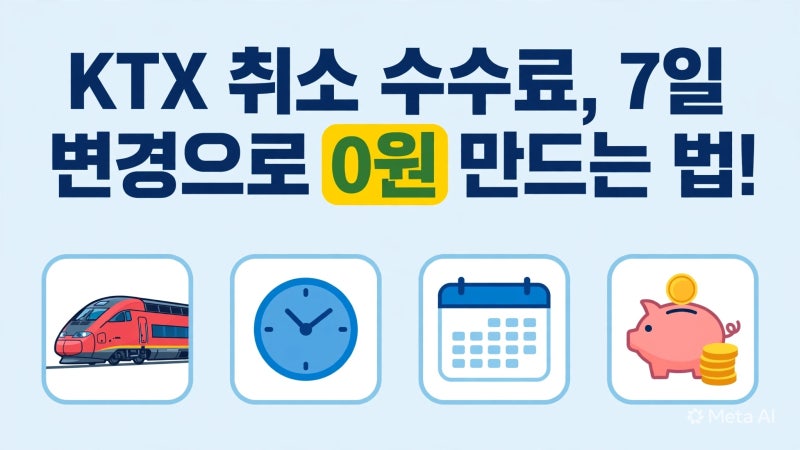 KTX 예매 실수해도 괜찮아! 9월부터 확 바뀐 수수료 면제 꿀팁
