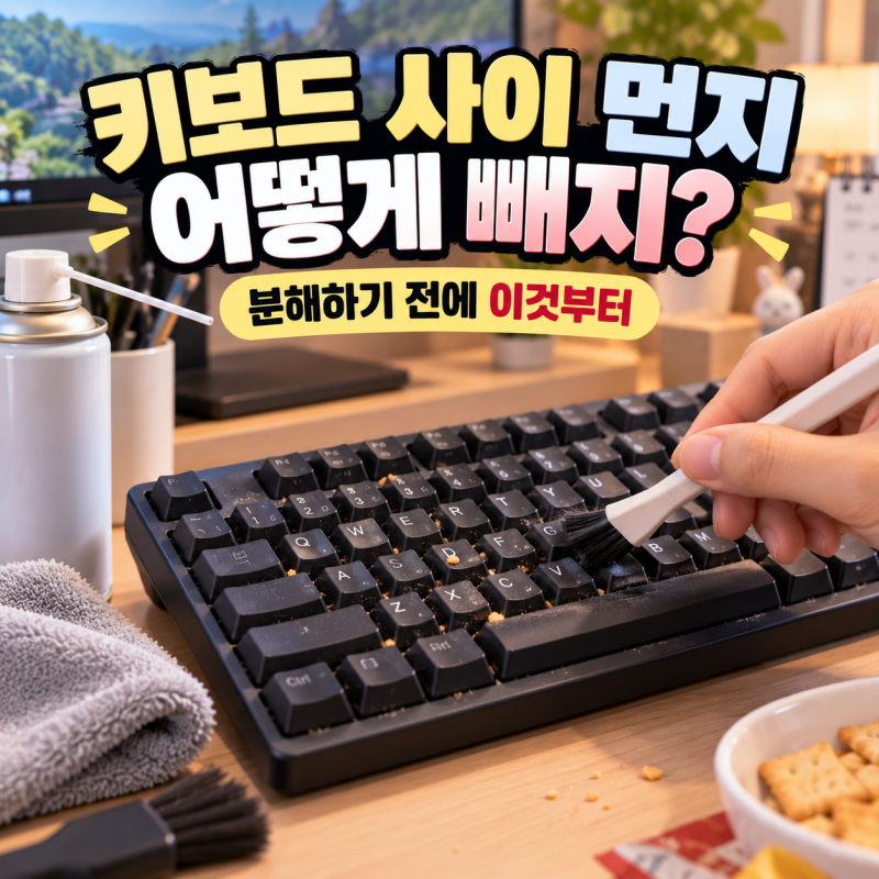 키보드 청소 어떻게 하지? 먼지·과자부스러기·끈적한 키 닦는 법