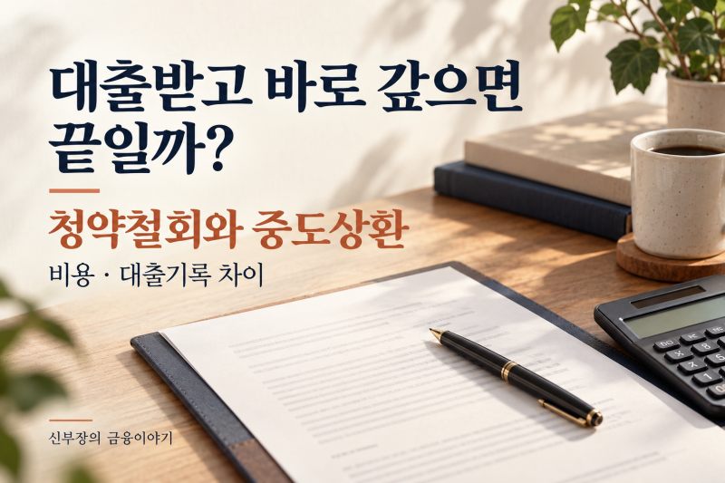 대출받고 바로 갚으면 끝일까? 청약철회와 중도상환, 비용·대출기록 차이