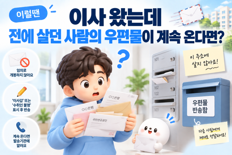 이사 왔는데 전에 살던 사람 우편물이 계속 온다면? 처리 방법 정리
