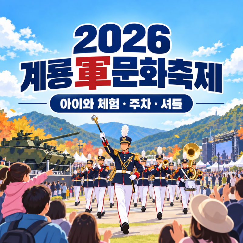 2026 계룡군문화축제 개천절 연휴 아이와 체험 주차 셔틀 총정리