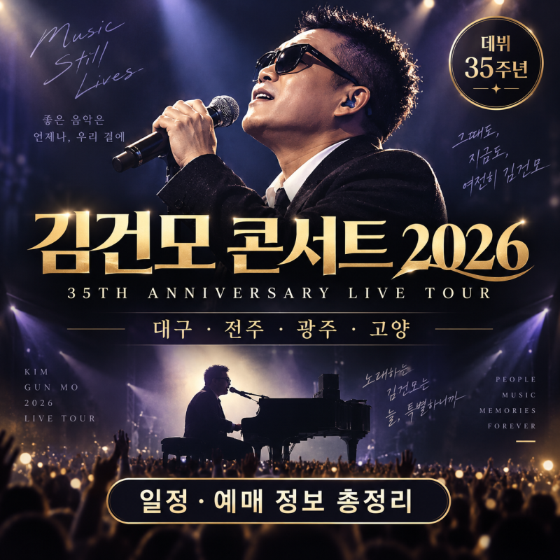 김건모 콘서트 일정 어디서 열리나? 2026 전국투어 예매 정보