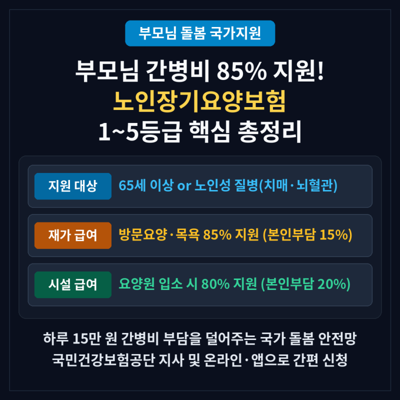"부모님 간병비·요양원비 80~85% 나라가 내줍니다!" 2026 노인장기요양보험 등급 신청 자격과 ....