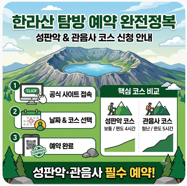 한라산 탐방 예약 방법과 성판악·관음사 코스 신청 안내
