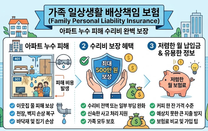 아랫집 누수 보상-일상생활배상책임보험 적용