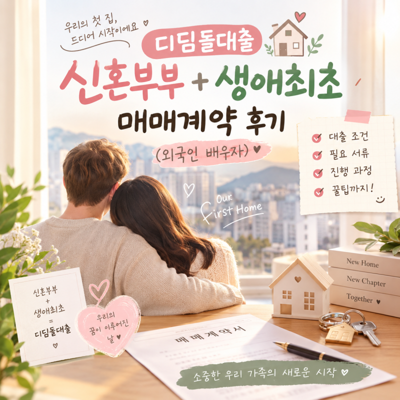 디딤돌대출 신혼부부+생애최초 매매계약 후기 (ft.외국인 배우자)