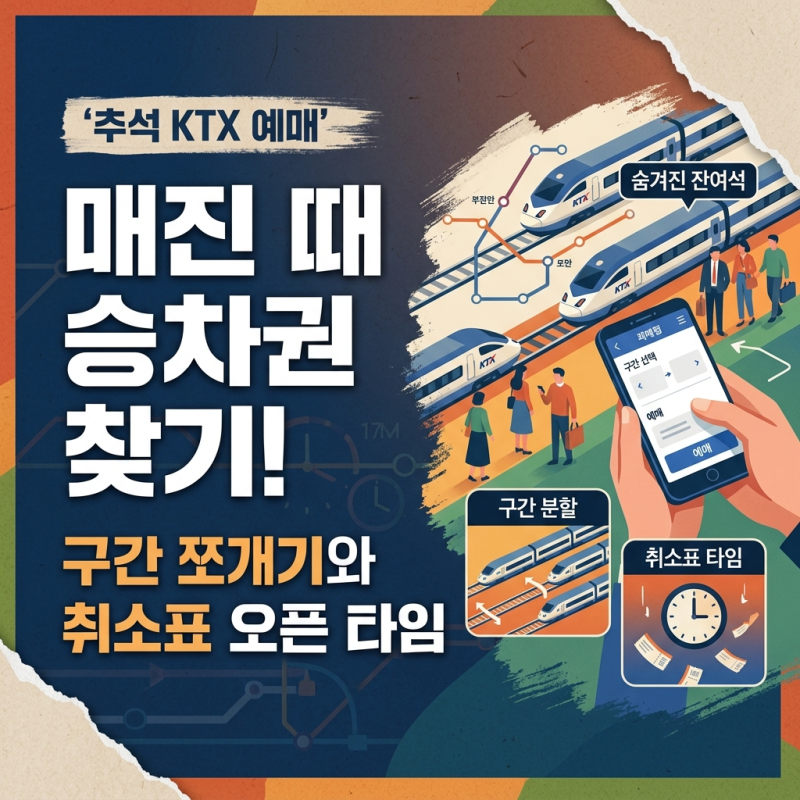 추석 KTX 매진 때 숨겨진 잔여석 찾기! 구간 쪼개기와 취소표 오픈 시간