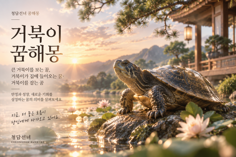 거북이 꿈해몽｜큰 거북이를 보는 꿈, 거북이가 집에 들어오는 꿈·거북이를 잡는 꿈
