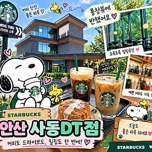 스타벅스 안산사동DT점,낮밤통창 숲뷰에 드라이브스루까지 ☕️