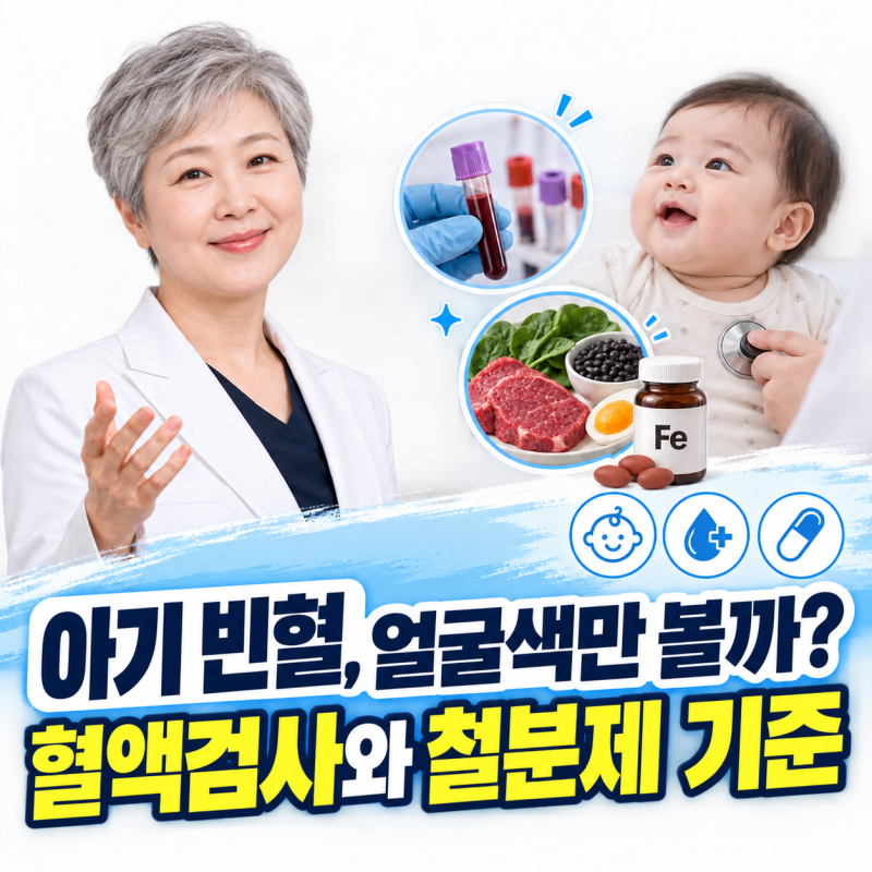 아기 빈혈, 얼굴색만 볼까? 혈액검사와 철분제 기준